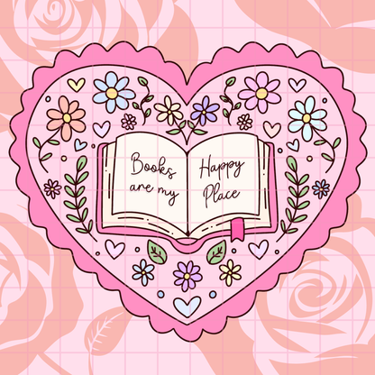 Books are my Happy Place in Pink