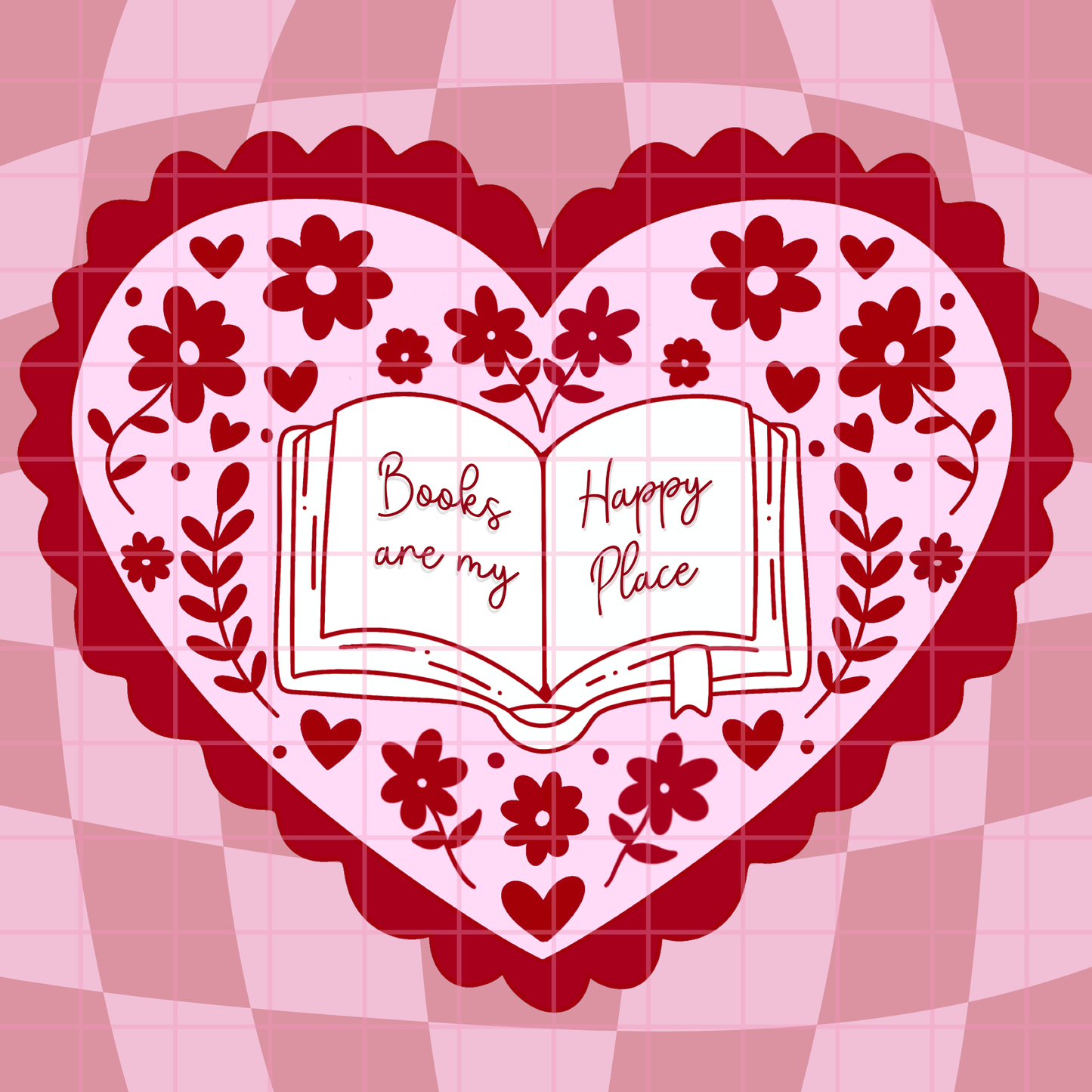 Books are my Happy Place in Red